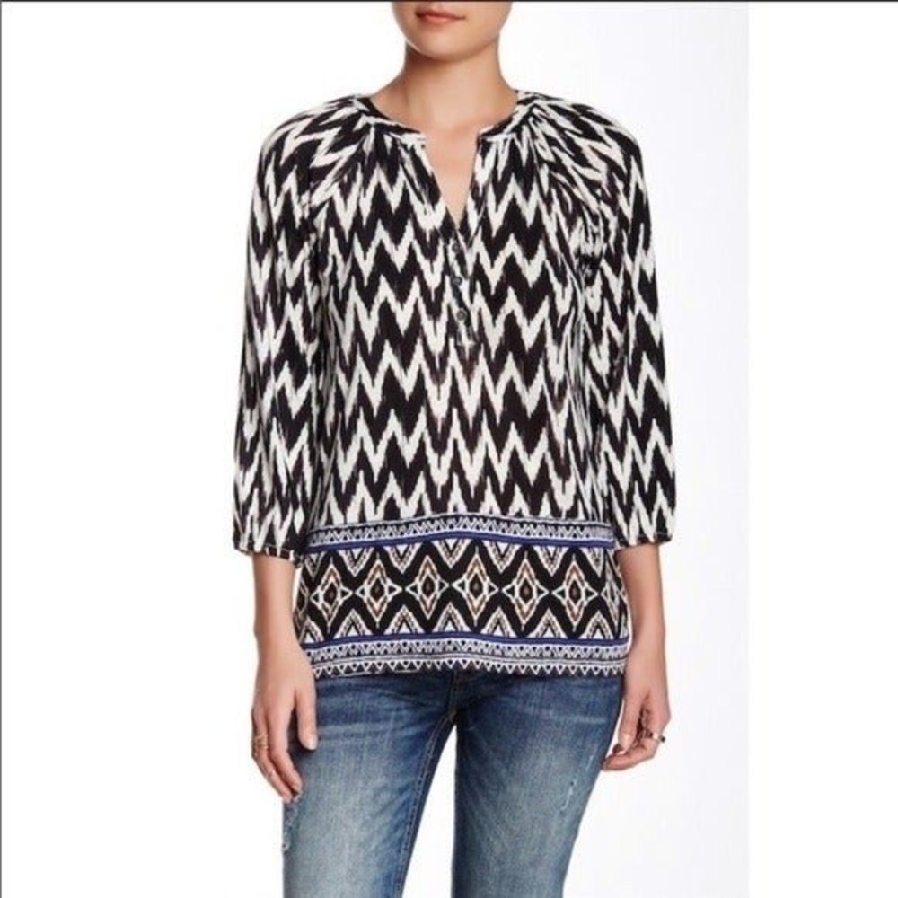 Lucky brand ikat boho blouse